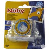 Nûby Speen Tegen Darmkrampjes En Lekken Voor Standaard Babyfles 0m+ 2 Stuks
