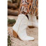 Poelman Cowboylaarzen Hak Offwhite R-DPOE