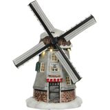 LuVille kerstdorp huisje Hollandse molen 15,5 x 13 x 22,5 cm