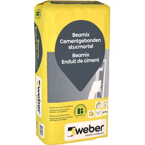 Weber Beamix cementgebonden stucmortel lichtgrijs 20 kg