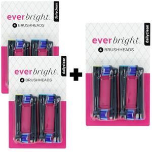 Everbright DailyClean opzetborstels zwart - 12 stuks