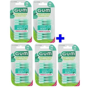 GUM Soft-Picks 2+3 GRATIS - Comfort Flex Cool Mint Medium - 80 stuks
