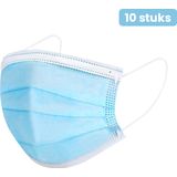 Mondmaskers 3-laags - blauw - 10 stuks