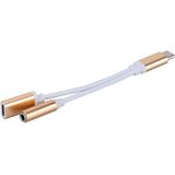 USB-C naar 3,5mm Jack audio adapter met extra USB-C aansluiting - 13 cm Goud