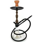 Lux Shisha Hookah Waterpijp - Medium 65cm - Zwart / Notenhout