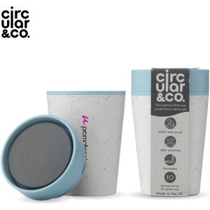 10 st. Circular&Co® Mok Wit - 227 ml | Gerecycled | Wit + gekleurd deksel bedrukken