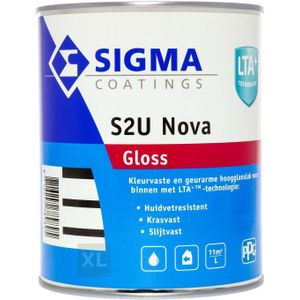 Sigma S2U Nova Gloss  | 2,5 Liter - Wit | Lakverf | Sigma Lak | Lakverf binnen | Houtverf | Houtverf binnen