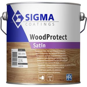 Sigma Woodprotect Satin - Inhoud: | 2,5 Liter, Kleur: Transparant