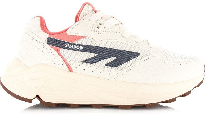 Hi-Tec - Shadow - Unisex Sneakers - Gebroken Wit en Oranje - Suède