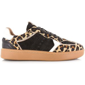 DWRS - Mirabel - Damessneakers - Beige - Panterprint - Suède