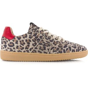 DWRS LABEL DWRS - POONA damessneakers panterprint Beige Suede Lage sneakers Dames