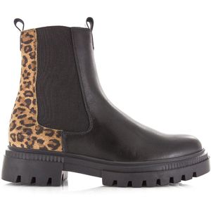 Bullboxer Bullboxer - chelsea boot met panterprint Zwart Leer Chelsea boots Dames