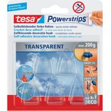 9x Tesa zelfklevende haken Powerstrips, draagkracht 200gr, blister a 8 strips en 5 haakjes