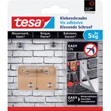 5x Tesa Klevende Schroef Rechthoekig voor Baksteen en Natuursteen , draagvermogen 5 kg, blister a 2 stuks