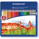 4x Staedtler kleurpotlood Noris Club 24 potloden in een metalen doos