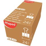 40x Maped foldbackclip 24mm, zwart, doos a 12 stuks