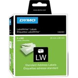 2x Dymo duurzame etiketten LabelWriter 28x89mm, 520 etiketten