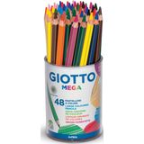 2x Giotto Mega kleurpotloden, pot met 48 stuks in geassorteerde kleuren