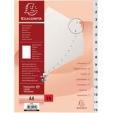 18x Exacompta tabbladen numeriek voor A4, uit PP, 15 tabs, met indexblad, wit