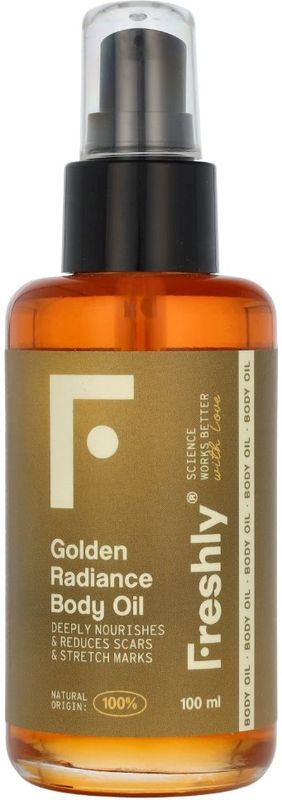 Freshly Cosmetics - Golden Radiance - Natuurlijke Lichaamsolie - 100 ml - Verstevigend tegen Striae