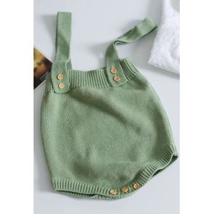 Mini Fashion™ - Süßer gestrickter Babystrampler Grüner Strampler / 70 (6-12 Monate) | Pädagogisches Holzspielzeug