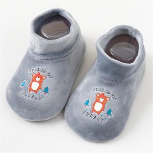 Mini Fashion™ - Anti-Rutsch Design - Kinder Socken Schuhe Grau / L (2-3 Jahr) | Pädagogisches Holzspielzeug