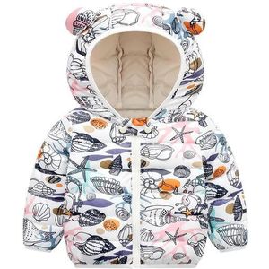 Mini Fashion™ - Polyester Wintermantel mit Kapuze Weiß / 110 (5-6 Jahre) | Pädagogisches Holzspielzeug