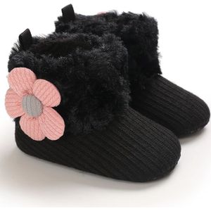 Mini Fashion™ - Immer warme Füße - Kinder-Winterschuhe Schwarz - Rosa Blume / 20 (12-18 Monate) | Pädagogisches Holzspielzeug