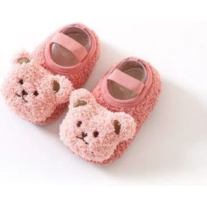 Mini Fashion™ - Warm&weich - Kinder-Hausschuhe Rosa Bär / 21 (9-12 Monate) | Pädagogisches Holzspielzeug