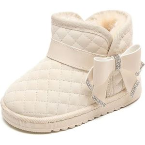 Mini Fashion™ - Rutschfest - Mädchen Schneestiefel Creme Weiß / 19 (1-2 Jahr) | Pädagogisches Holzspielzeug