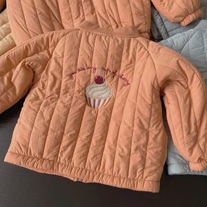 Mini Fashion™ - Wintermantel aus Baumwolle mit Stickerei Orange / Größe 80 (12-18 Monate) | Pädagogisches Holzspielzeug