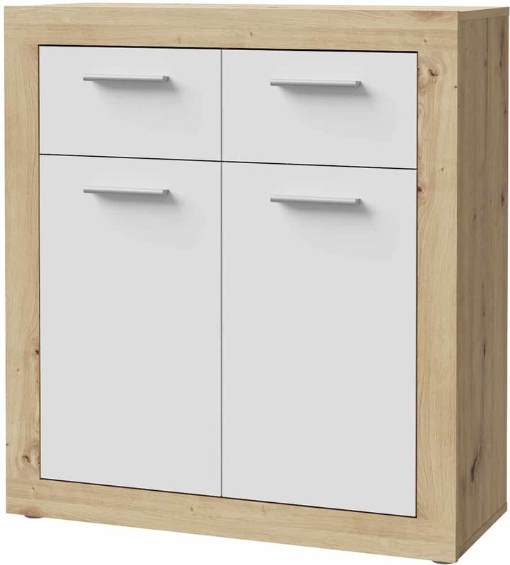 Kommode Artisan Eiche - weiß 83 x 92 cm 2-türig - BACCIO