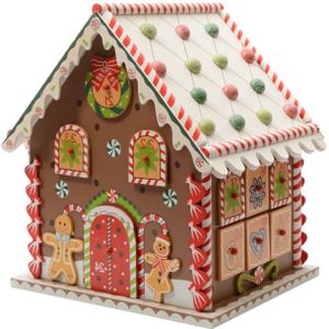 Decoris houten adventskalender - Gingerbread huis