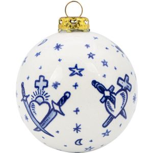 Royal Delft kerstbal - Schiffmacher tattoo - 7cm