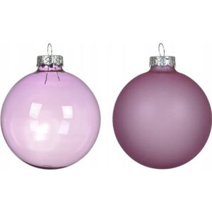 Decoris kerstballen - Lila - Set van 4