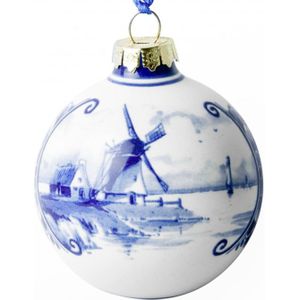 Heinen kerstbal - Met landschap - 7cm