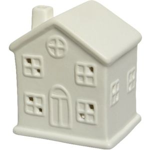 Decoris kerstdecoratie - Huisje - Wit