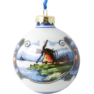 Heinen kerstbal - Met landschap - 7cm