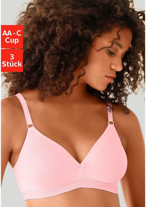 Petite fleur Bralette-bh zonder beugels in een driehoekige vorm gemaakt van katoen(Set van 3)