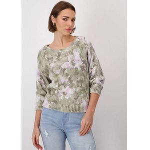 Monari Trui met 3/4-mouwen met bloemenprint