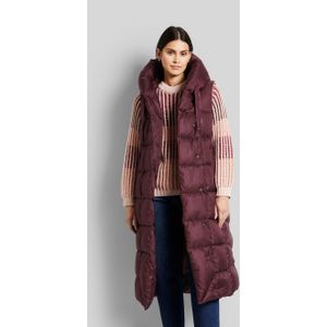 Gilet - Bordeaux - Met Capuchon - Regular Fit - Asymmetrisch Silhouet