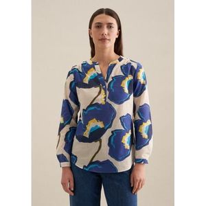 seidensticker Klassieke blouse Zwarte roos Tuniek bloemmotief