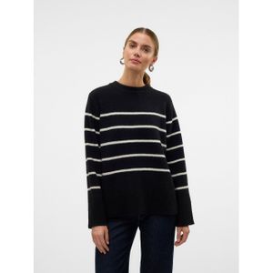 Vero Moda Trui Vmflawless Ls O-neck Pullover Ga No 10320487 Black/w. Birch Dames