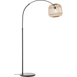 Home affaire Booglamp Grazay Vloerlamp met 1,7m hoogte en 1,1m uitsteek, schaal van riet (1 stuk)