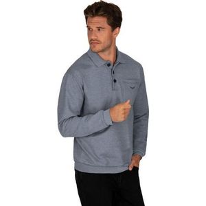 Trigema Sweatshirt Trigema Polo met lange mouwen in sweatkwaliteit