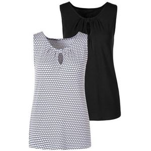 Vivance Shirttop met een cut-out en fijne plooi voor (Set van 2)