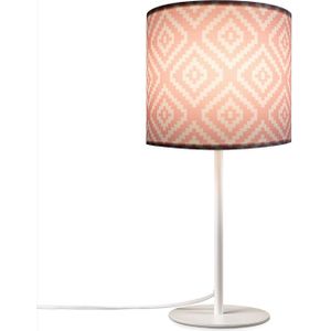 Paco Home Tafellamp Luca Stella Stoff nachtlamp vintage retro met stekker modern nacht