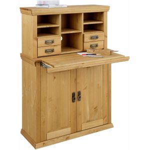 Home affaire Secretaire Konrad Bureau van massief hout, met veel opbergruimte, B89 x H122 cm