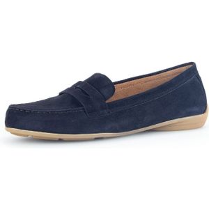 Gabor - Mocassin - Blauw - Suède - Flexibele Rubberen Zool
