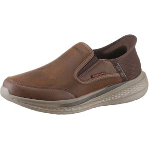 Skechers - Relaxed Fit - Instappers - Zwart - Textiel en Leer